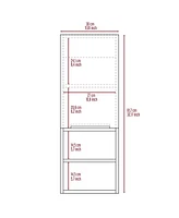 Streamdale Furniture Mila Bathroom Cabinet, Two Interior Shelves, Two External Shelves, Single Door Cabinet - Smokey Oak