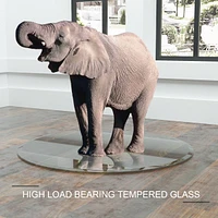 28 Inch Round Tempered Glass Table Top Clear Glass 3/8 Inch Thick Beveled Polished Edge