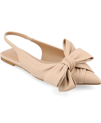 Journee Collection Women's Sabbrina Bow Sling Back Pointed Toe Flats