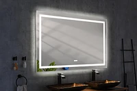 Streamdale Furniture 48 X 36 Inch Led Mirror Bathroom Vanity Mirrors With Lights, Wall Mounted Anti-Fog Memory