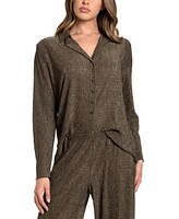 Midnight Bakery Women's Lilith 2-Pc. Ribbed Satin Pajamas Set