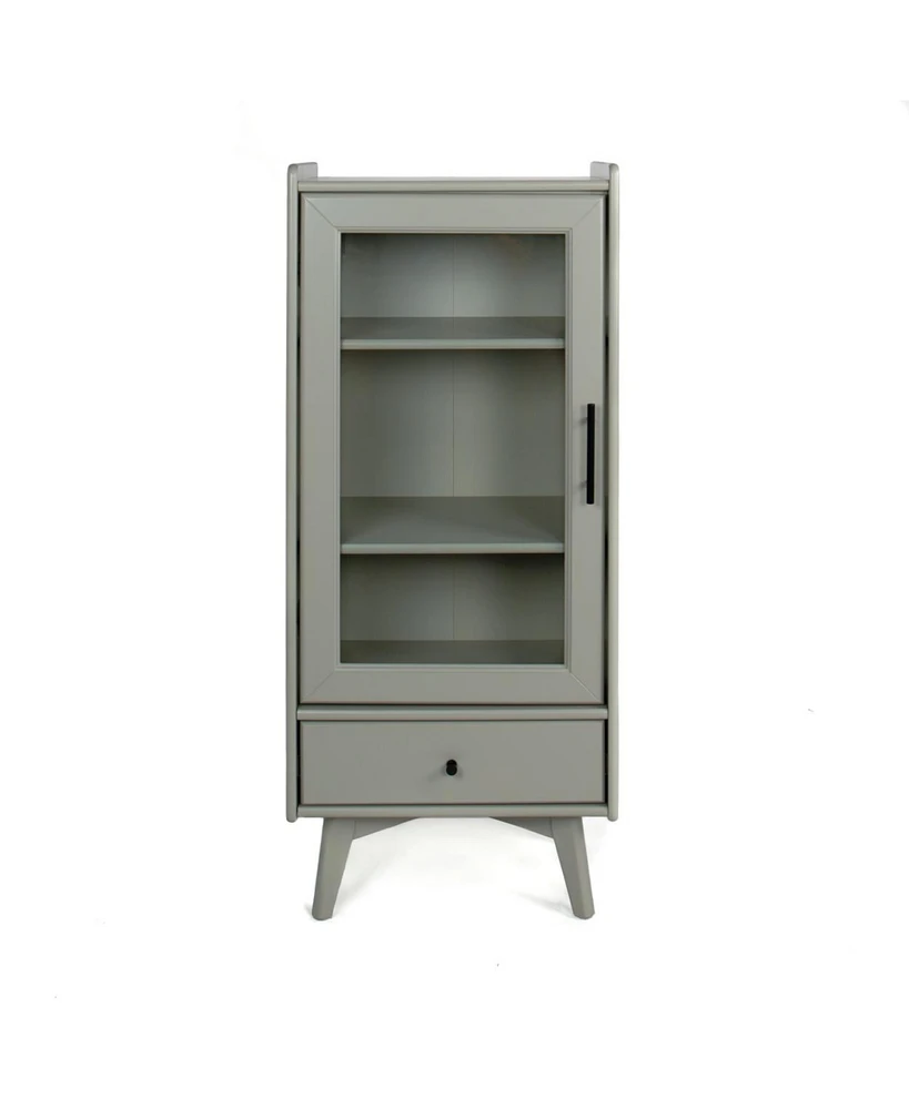 Streamdale Furniture Gray Bathroom Storage Cabinet with Glass Door & Drawer