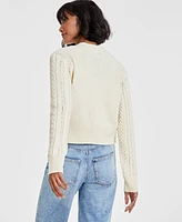 On 34th Women's Cropped V-Neck Cable-Knit Cardigan, Created for Macy's