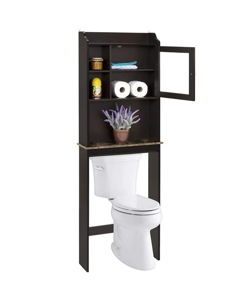 Simplie Fun Modern Over The Toilet Space Saver Organization Wood Storage Cabinet For Home, Bathroom