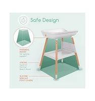 Children of Design Deluxe Diaper Changing Table with Storage Shelf and Changing Pad Included