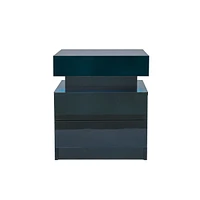 Streamdale Furniture Modern Led Nightstand with 2 Glossy Drawers