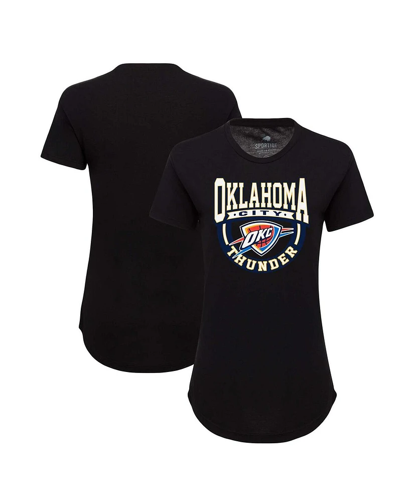 Sportiqe Women's Black Oklahoma City Thunder Phoebe Super Soft Tri-Blend T-Shirt