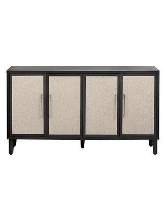 Simplie Fun Light luxury Style Cabinet with Linen Doors for living Room, Study