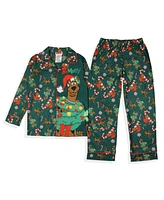 Scooby-Doo Boys' Christmas Character Tree Reindeer Button Sleep Pajama Set Kids