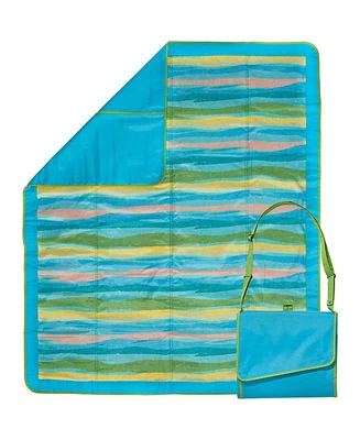 ECR4Kids Lightspeed Outdoors Outdoor Blanket with Shoulder Strap, Camping Blanket, Sand Stripe