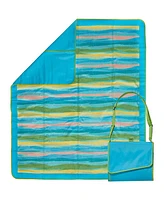 ECR4Kids Lightspeed Outdoors Outdoor Blanket with Shoulder Strap, Sand Stripe