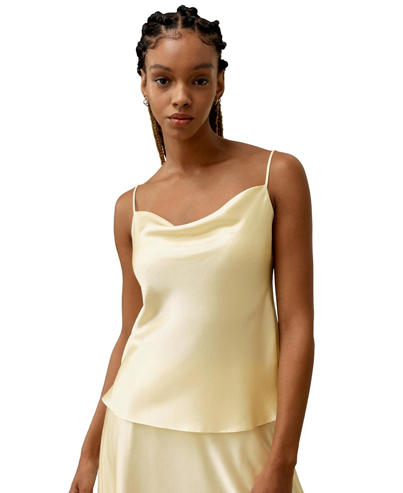 Lilysilk Women's Golden Cocoon Cowl Neck Camisole for Women