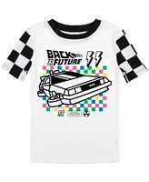 Back To The Future Little Boys Delorean Rainbow Checkerboard 2-Pack Sleep Set