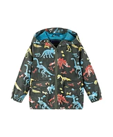 Andy & Evan Toddler Boys Grey Dino Print Color Change Raincoat