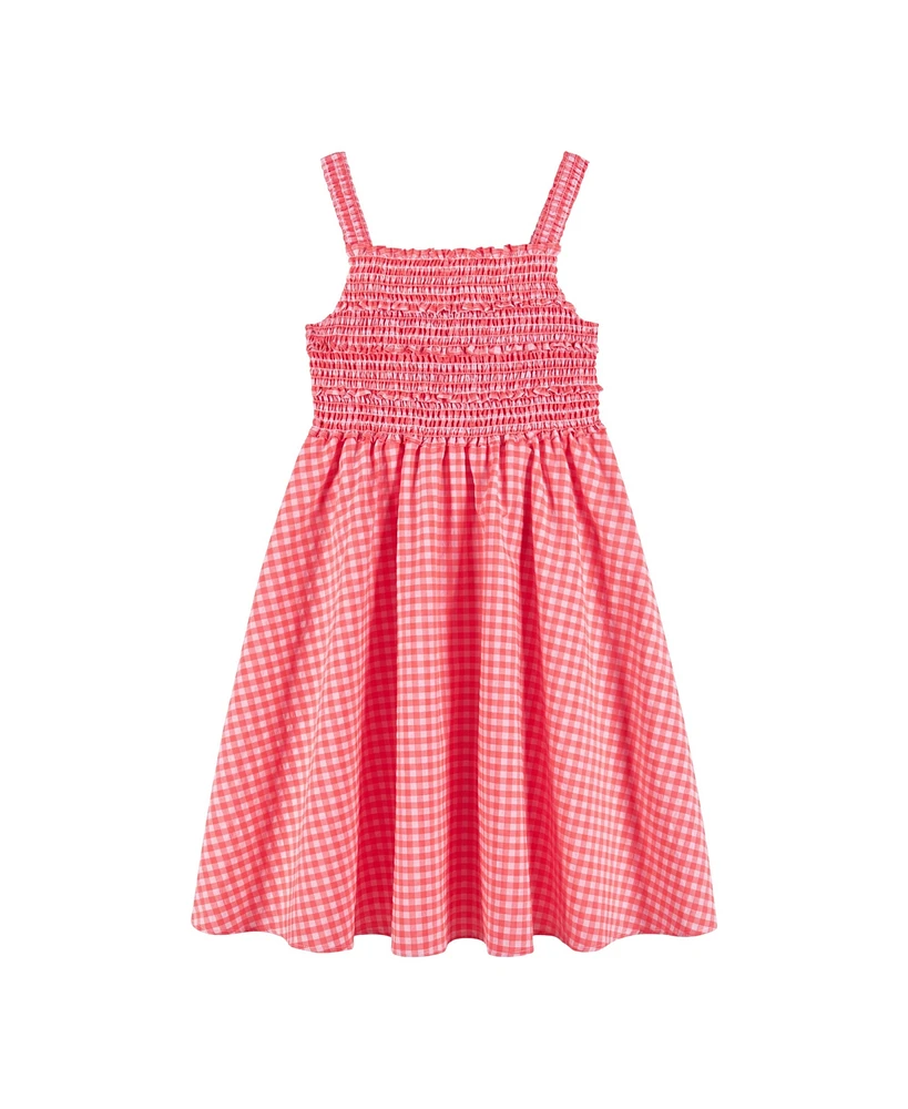 Andy & Evan Big Girls Toddler/Child Neon Pink Gingham Dress