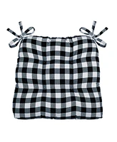 Kate Aurora Country Living Gingham Plaid Checkered Farmhouse Chair Cushion Pads