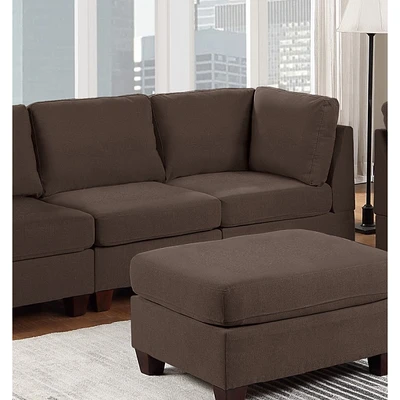 Simplie Fun Living Room Furniture Sofa Set Armless Chair Ottoman And 4X Corner Sofa 6 Piece Set Coffee