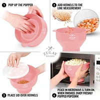 Zulay Kitchen Microwave Popcorn Popper - Bpa-Free Silicone Popcorn Popper Microwave Popcorn Bowl