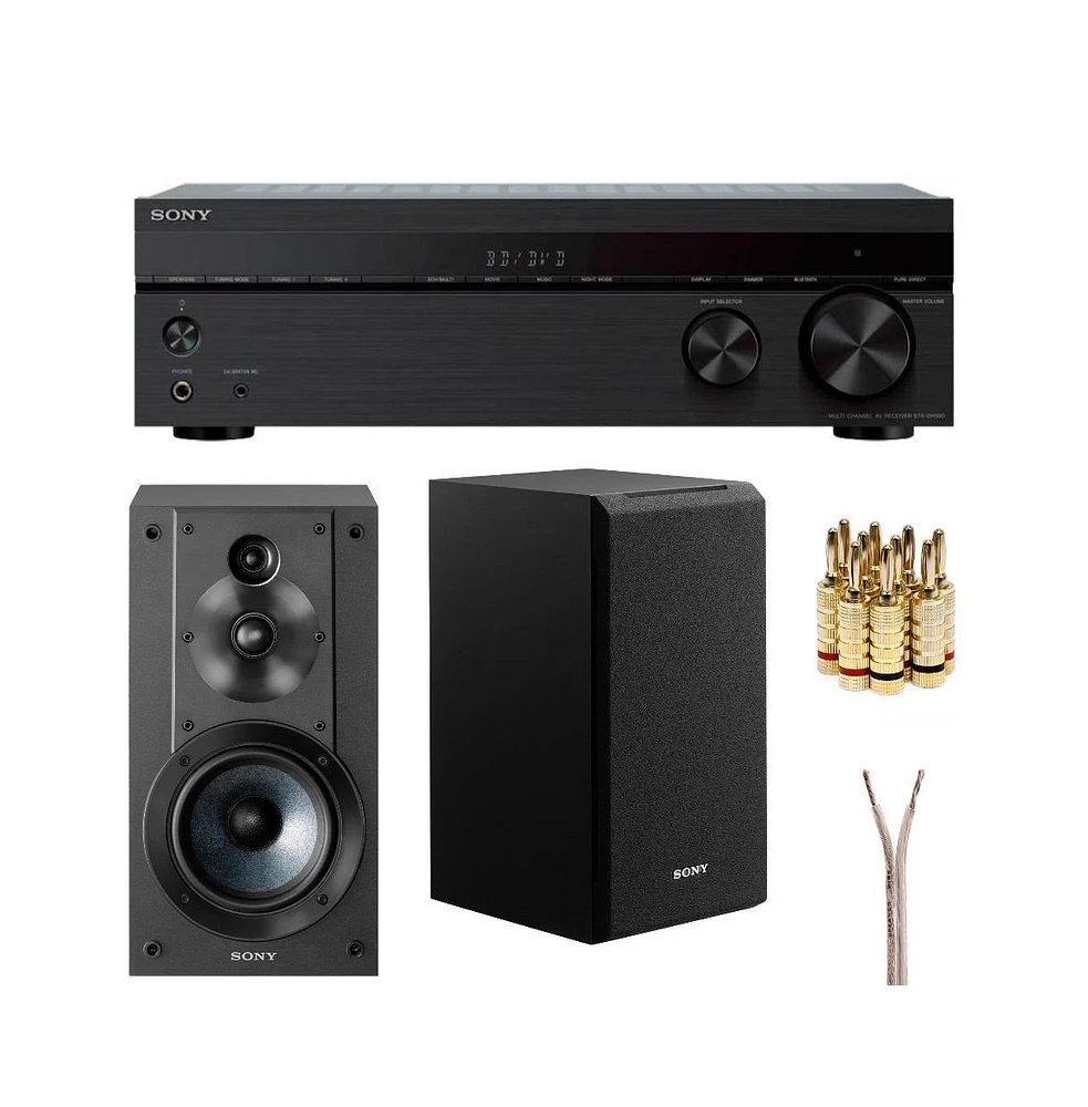 Sony STRDH590 5.2ch Home Theater Av Receiver with Bookshelf Speaker Bundle