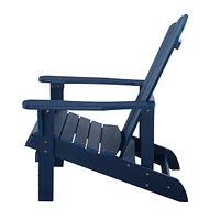 Blue Weather-Resistant Adirondack Chair for Outdoor Use