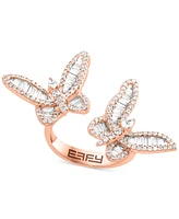 Effy Diamond Round & Baguette Butterfly Cuff Ring (1-1/3 ct. t.w.) in 14k Rose Gold