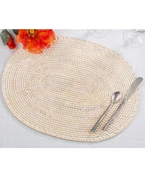 Saro Lifestyle Woven Rattan Placemats Set of 4,14"x19"