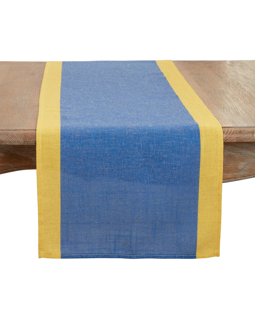 Saro Lifestyle Multicolored Band Table Runner, 16"x72"