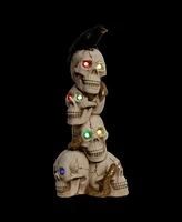 Northlight 27.5" Led Lighted Skull Tower with Raven Halloween Decoration