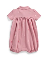 Polo Ralph Lauren Baby Girls Pony Mesh Bubble Shortall