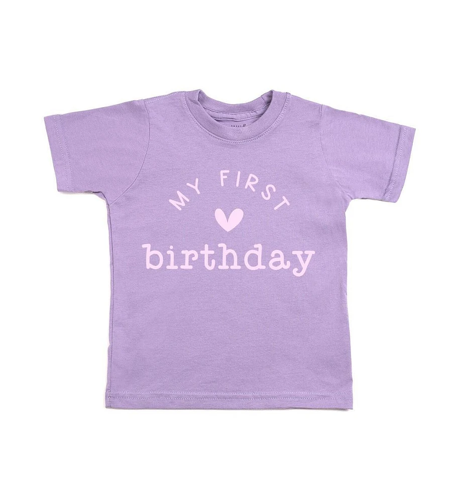 Sweet Wink Toddler Girls My First Birthday Short Sleeve T-Shirt