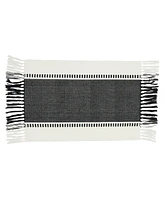 Saro Lifestyle Tassel Trimmed Stripe Placemat Set of 4, 14"x20"