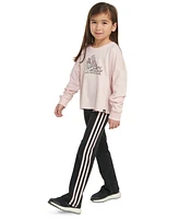 adidas Little & Toddler Girls Long-Sleeve T-Shirt Flare Pants, 2 Piece Set