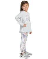 adidas Toddler & Little Girls 2-Pc. Long-Sleeve T-Shirt Printed Leggings Set