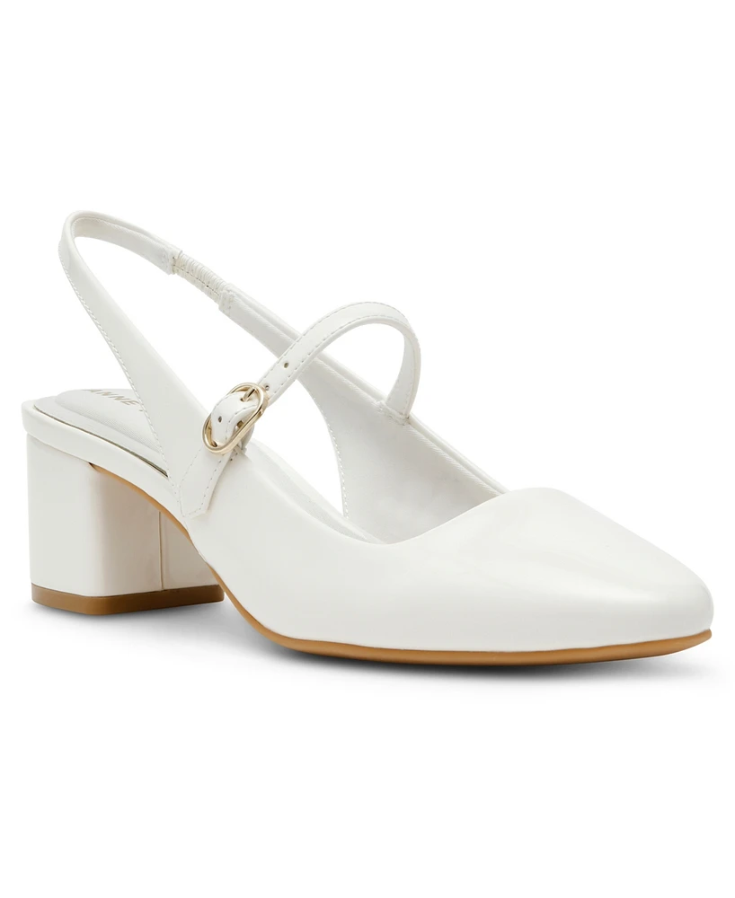 Anne Klein Women's Pia Block Heel Mary Jane Slingback Pumps