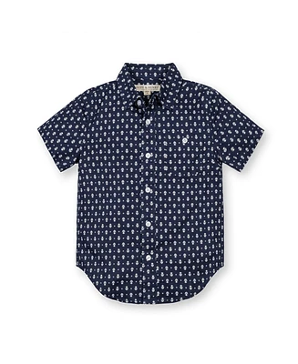 Hope & Henry Baby Boys Linen Short Sleeve Button Down Shirt