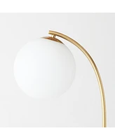 Brightech Luna Drop 75" Led Contemporary Floor Lamp with Marble Base Frosted Glass Globe