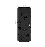 vidaXL Umbrella Stand Umbrellas Steel Black