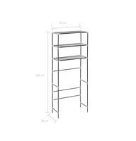 vidaXL 3-Tier Storage Rack over Laundry Machine Silver 27.2"x11"x66.5"