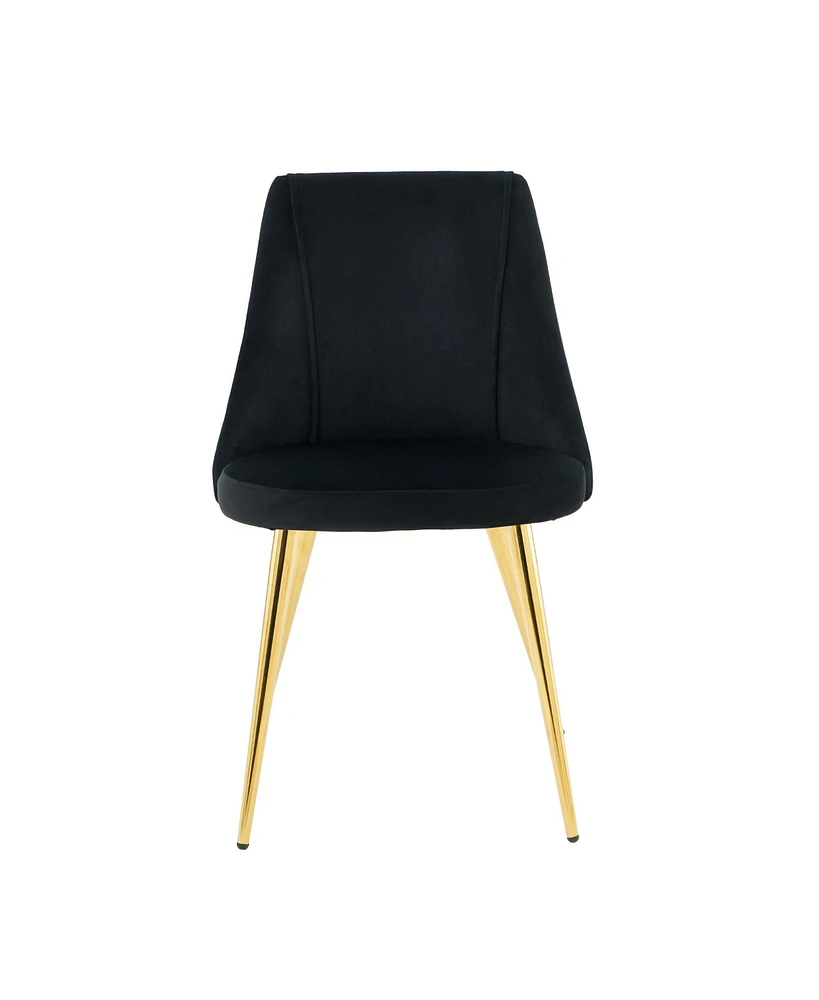 Simplie Fun Set of 4 Modern Velvet Dining Chairs with Gold Legs