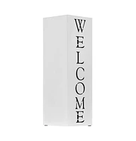 vidaXL Umbrella Stand Welcome Steel White