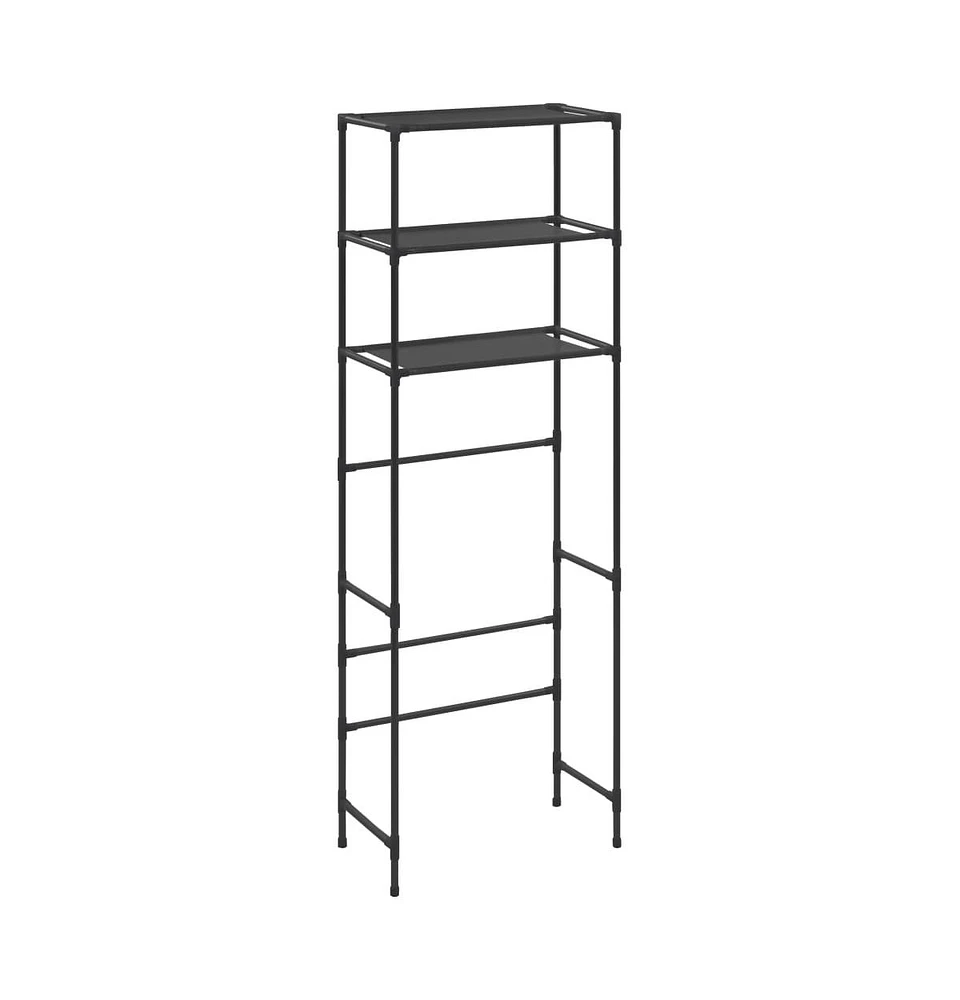 vidaXL 3-Tier Storage Rack over Toilet Black 20.9"x11"x66.5"