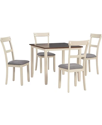 Simplie Fun 5 Piece Dining Table Set Industrial Wooden Kitchen Table And 4 Chairs For Dining Room