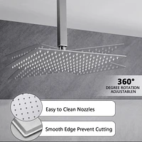 12 Inch Bathroom Rain Shower Combo Set With Hand Shower