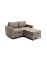 Simplie Fun 2 Seat Sectional Sofa with Ottoman