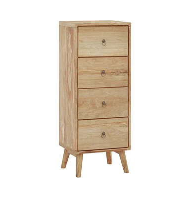 vidaXL Chest of Drawers 15.7"x11.8"x39.4" Solid Wood Teak