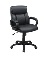 Simplie Fun Classic Look Extra Padded Cushioned Relax 1 Piece Office Chair Home Work Relax Black Color