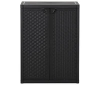 Garden Storage Cabinet Black 25.6"x17.7"x34.6" Pp Rattan