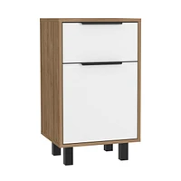 Kaia Z Nightstand, One Drawer, One Cabinet, Four Legs, Superior Top - Pine White