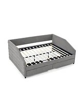 Simplie Fun Queen Size Upholstered Daybed with Trundle