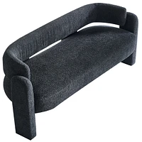 75.59" Wide Boucle Upholstery Modern Sofa For Living Room Dark Grey